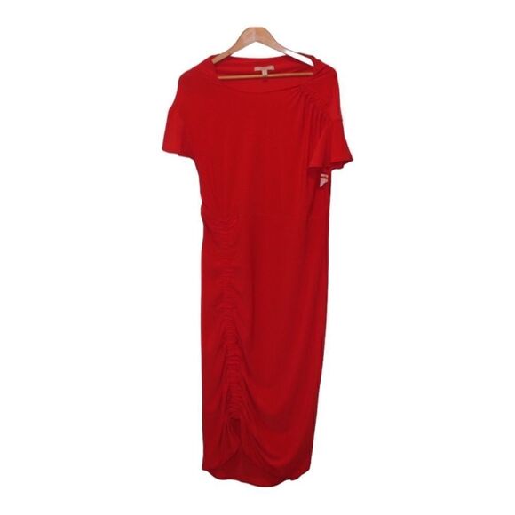 NEW Chelsea28 Red Midi Dress Women Size Large - Picture 1 of 12